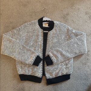 Marine Layer Birdseye Bomber Black/White NWT